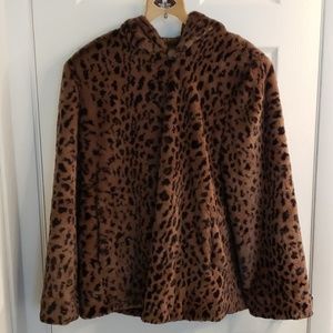 Dennis Basso Faux Fur Hooded Jacket - Sz M